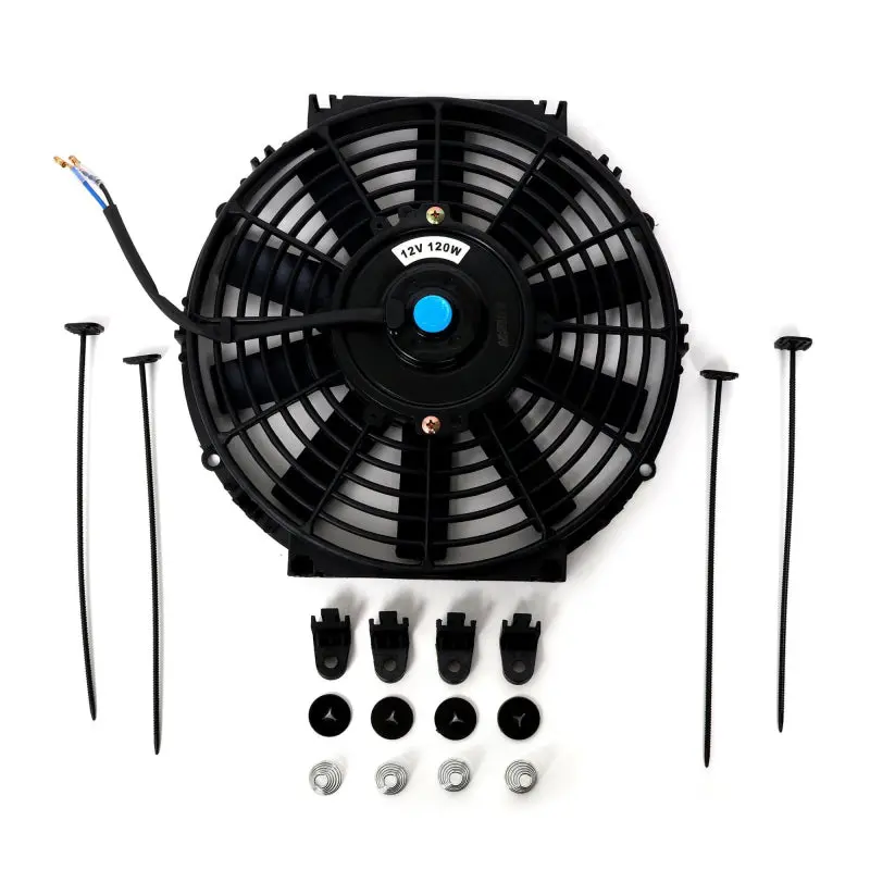 Blox Racing Electric Slim Fan - 12In 120W - Straight Blade Black - V2 1