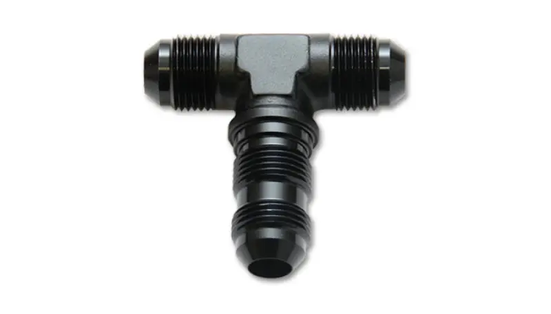 Vibrant -4An Bulkhead Adapter Tee Fitting - Anodized Black Only 1