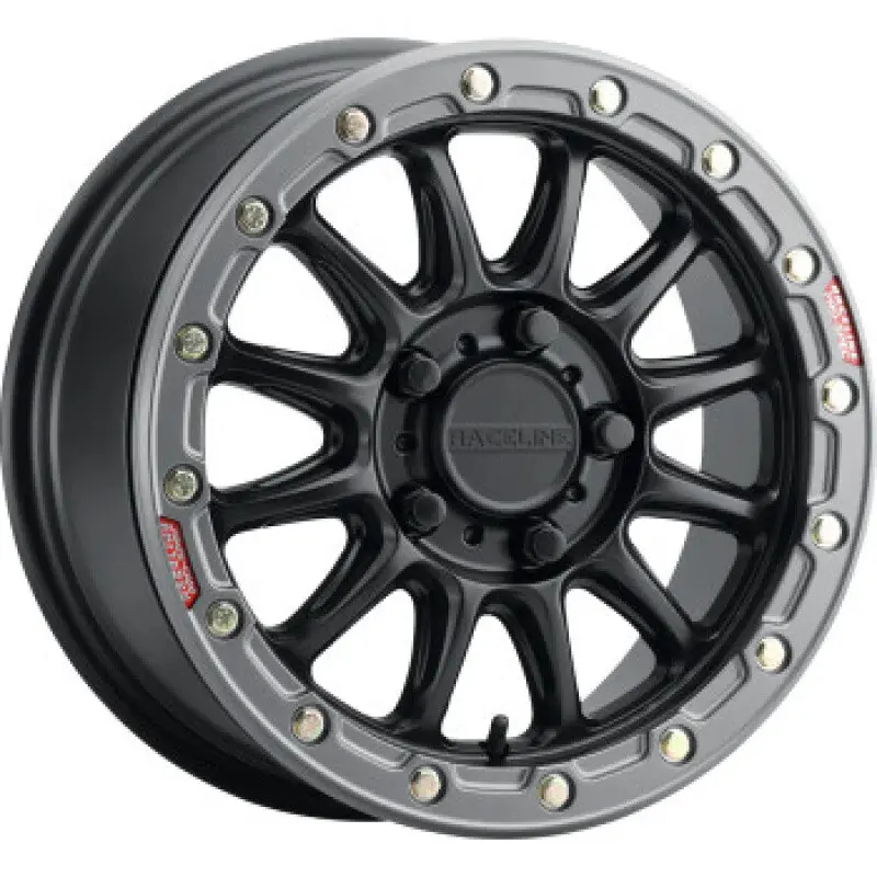 Raceline A14bg Alpha 17X7in/4X137 Bp/25Mm Offset/110.18Mm Bore- Blk & Gunmetal Ring Beadlock Wheel 1