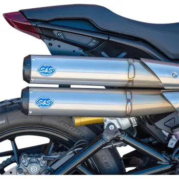 S&S Cycle Grand National 2:2 50 State Exhaust - Stainless Steel  Indian Ftr 1200 S  2019-2022 550-0950B 1