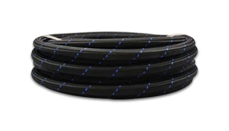 Vibrant -4 An Two-Tone Black/Blue Nylon Braided Flex Hose (5 Foot Roll) 1
