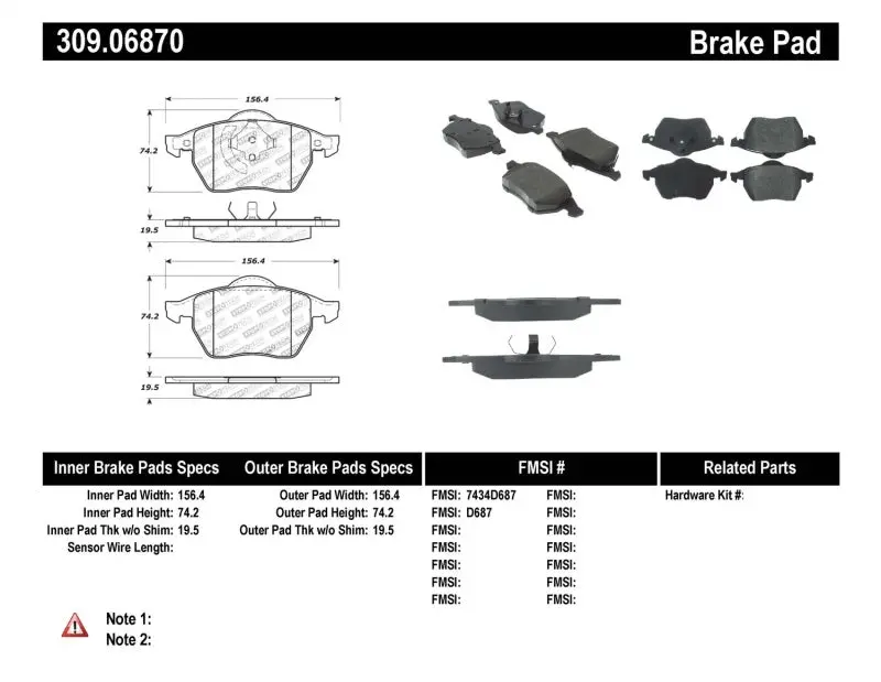 Stoptech Performance Brake Pads 1
