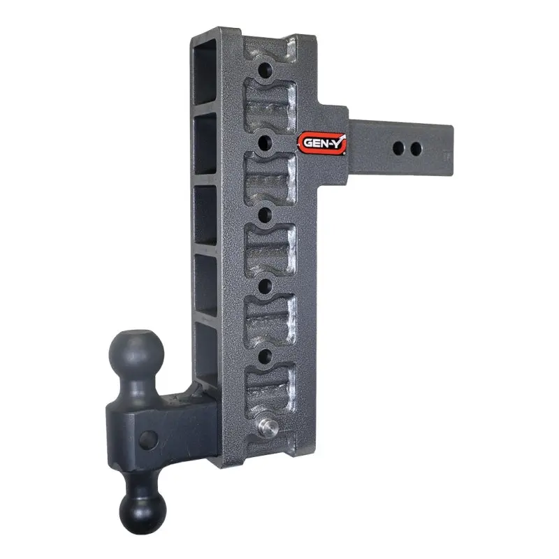Gen-Y Mega Duty 2.5In Shank 12In Offset Drop 3K Tw 21K Hitch W/Gh-061 Dual-Ball 1