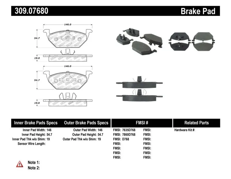 Stoptech Performance Brake Pads 1