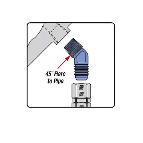 Russell Performance -6 An To 1/8In Npt 45 Degree Flare To Pipe Adapter 1