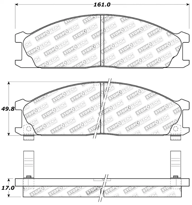 Stoptech Sport Brake Pads W/Shims And Hardware - Rear 1