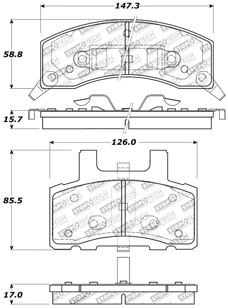 Stoptech Sport Brake Pads W/Shims And Hardware - Front 1