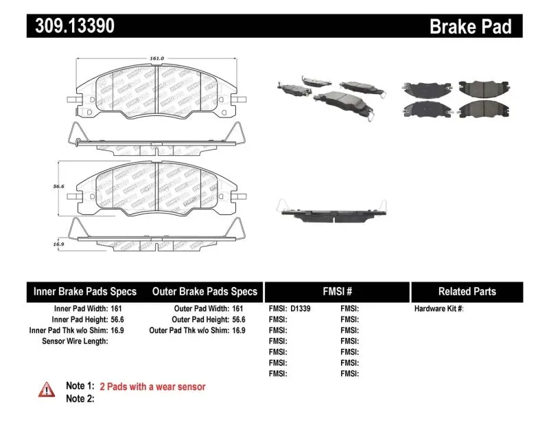 Stoptech Performance Brake Pads 1