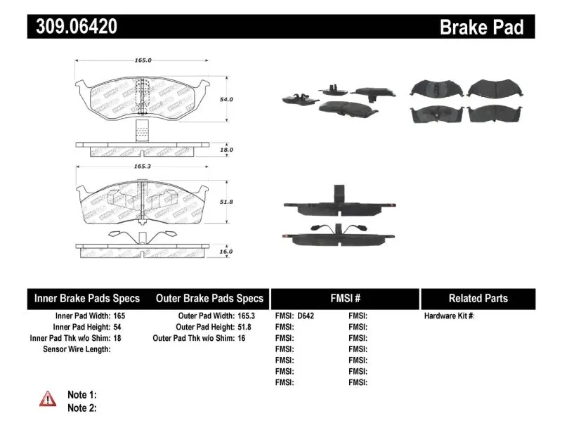 Stoptech Performance Brake Pads 1