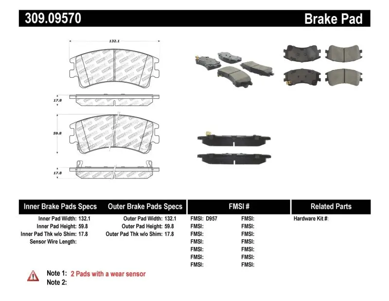 Stoptech Performance Brake Pads 1