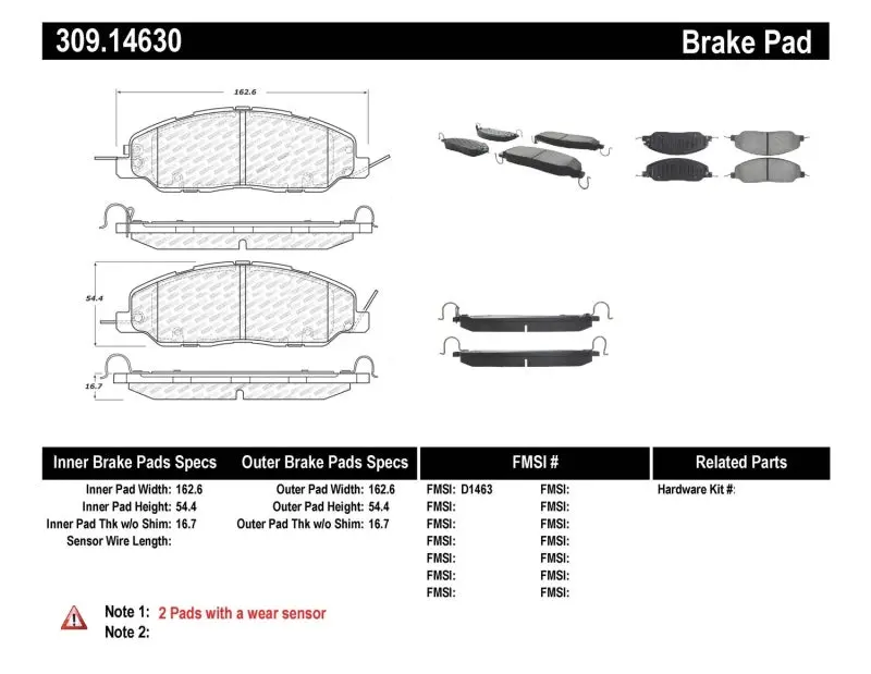 Stoptech Performance Brake Pads 1