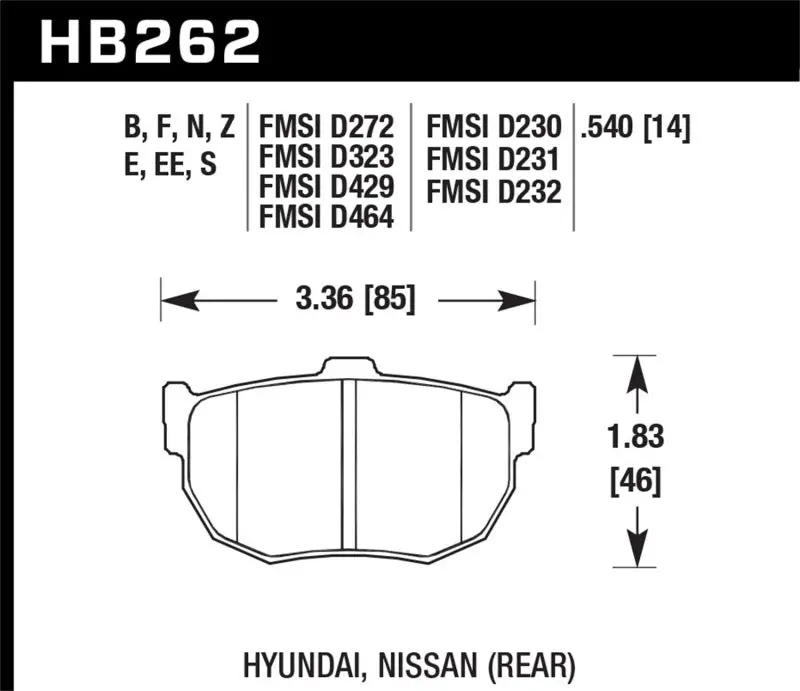 Hawk 89-97 Nissan 240Sx Se Blue 9012 Race Rear Brake Pads 1