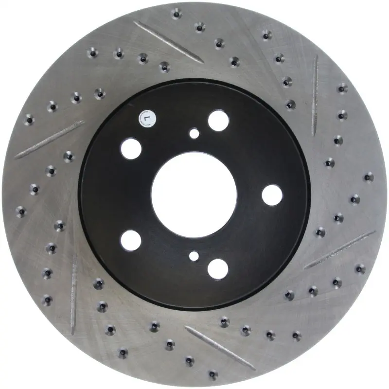 Stoptech 02 Lexus Es 250/300/330/350 / 05-07 Toyota Avalon Slotted & Drilled Left Front Rotor 1