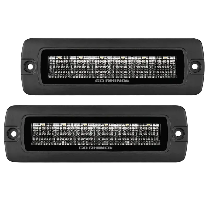 Go Rhino Xplor Blackout Series Sixline Led Flood Light Kit (Flush Mount) - Blk (Pair) 1