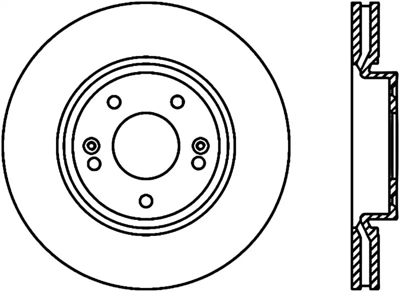 Stoptech 09-18 Kia Forte Cryo Front Left Slotted Sport Brake Rotor 1
