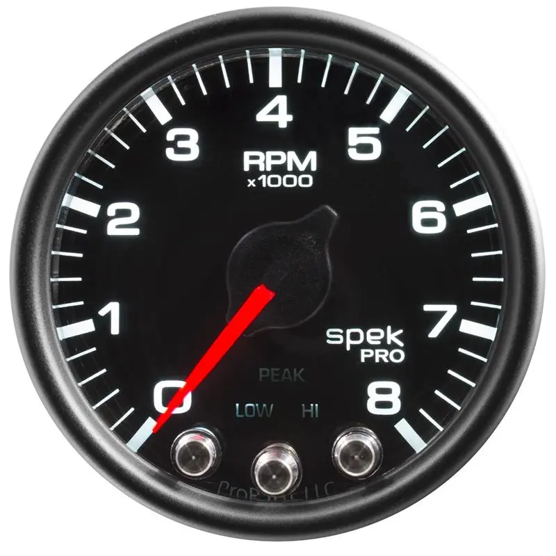 Autometer Spek-Pro Gauge Fuel Press 2 1/16In 30Psi Stepper Motor W/Peak & Warn Blk/Blk 1