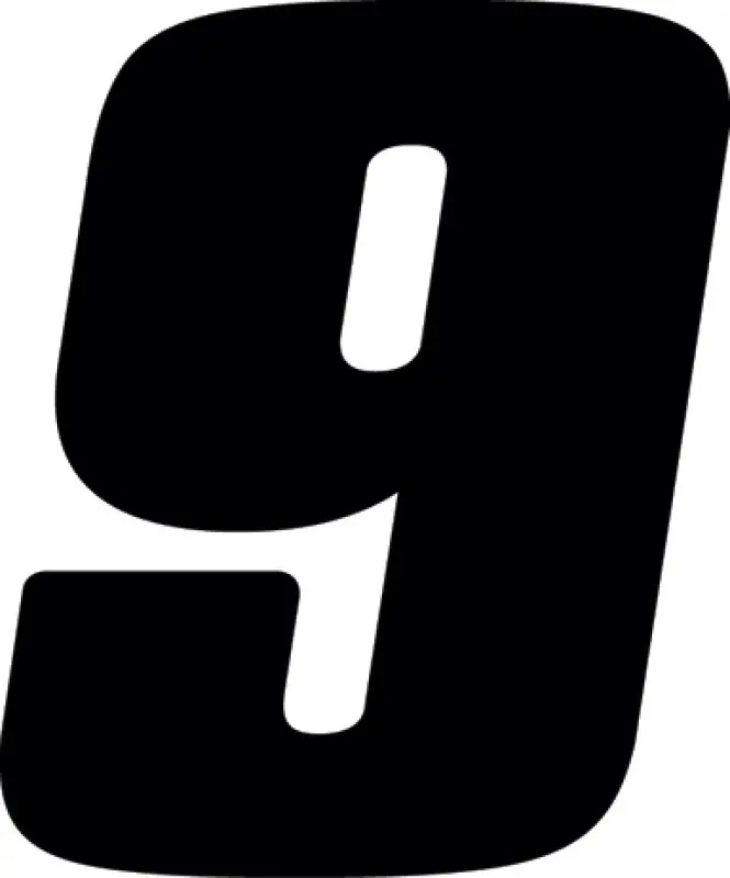 Hardline Dirt Digits 3Pk 4 In. - High Gloss Number 9 - Black 1