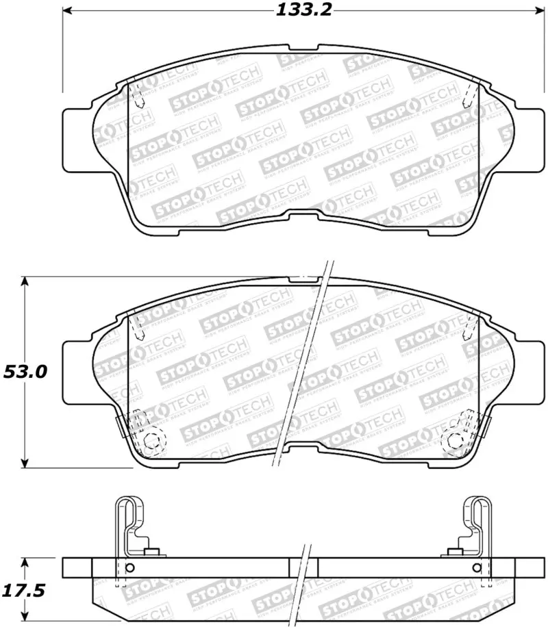 Stoptech Sport Brake Pads W/Shims & Hardware - Front 1