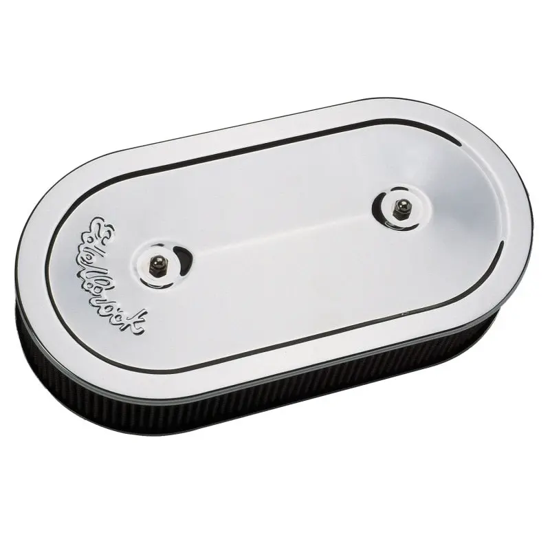 Edelbrock Air Cleaner Pro-Flo Series Oval Steel Top 13 5In X 7In X 3 5In Dual Carburetor Chrome 1