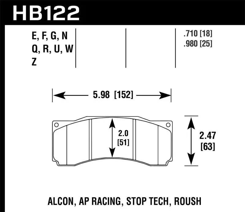 Hawk Stoptech St-60 Caliper Blue 9012 Race Brake Pads 1