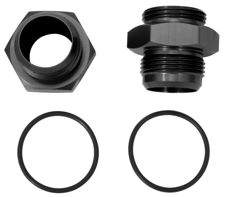 Moroso Vacuum Pump Fitting 16An To -16An W/O-Ring - Aluminum - 2 Pack 1