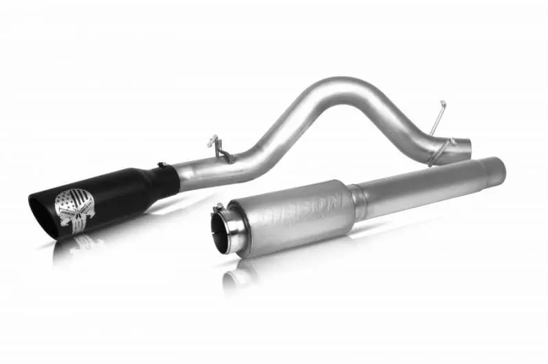 Gibson 11-14 Ford F-150 Xlt 3.7L 4In Patriot Skull Series Cat-Back Single Exhaust - Stainless 1