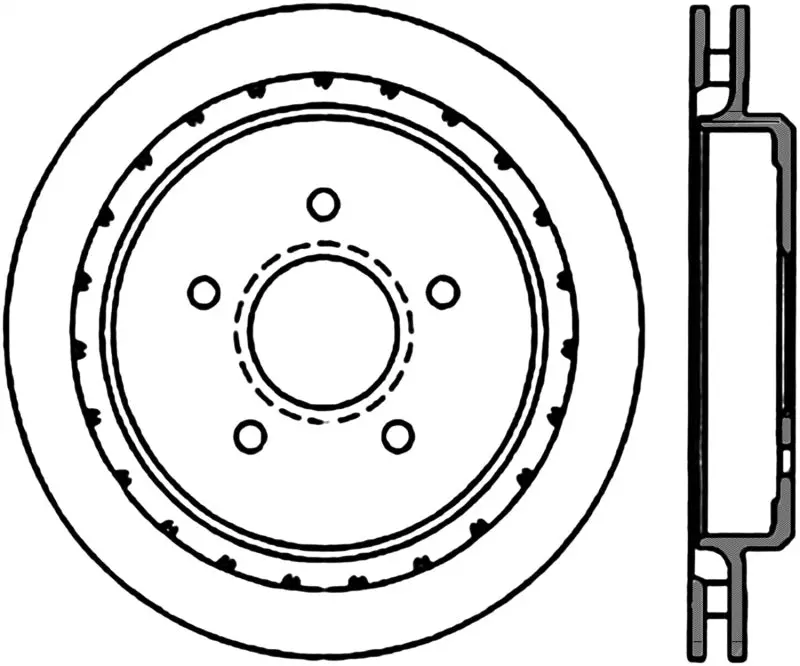 Stoptech Power Slot 97-04 Chevy Corvette Slotted Left Rear Cryo Rotor 1