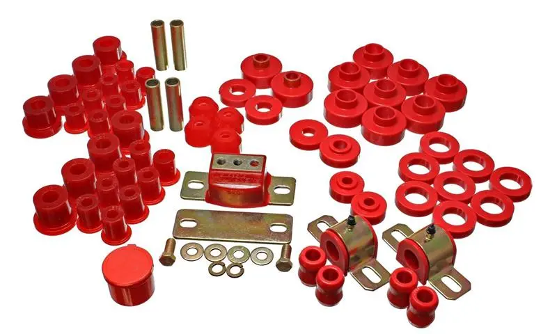 Energy Suspension 76-79 Jeep Cj/Cj7 Red Hyper-Flex Master Bushing Set 1