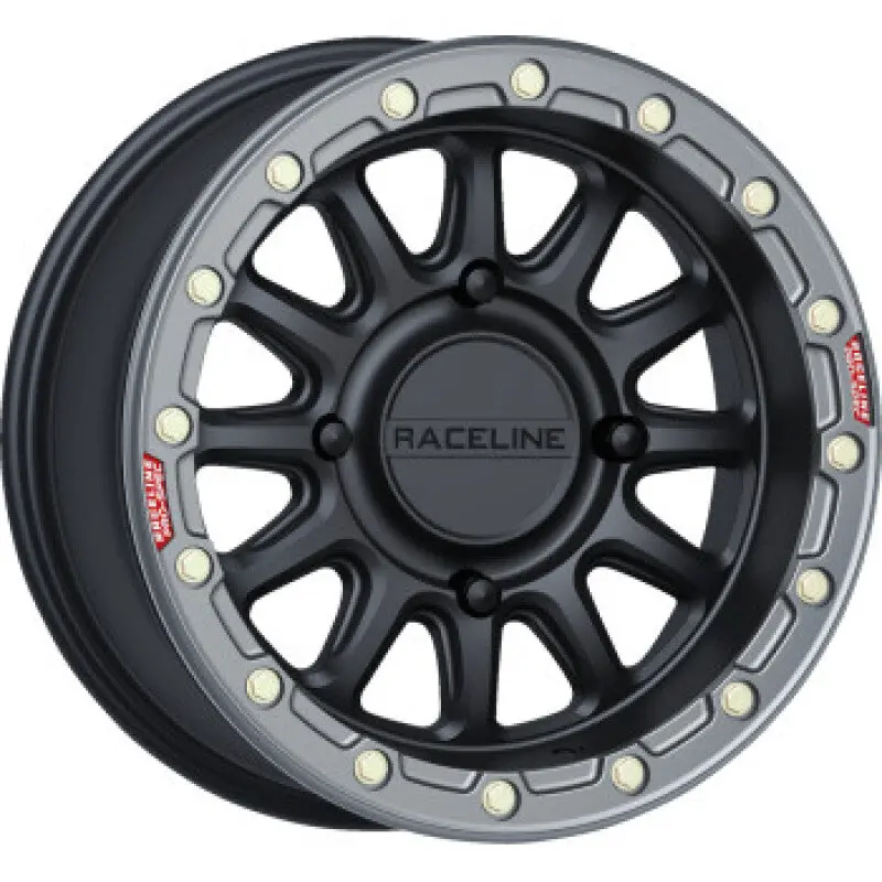 Raceline A14bg Alpha 17X7in/4X156 Bp/40Mm Offset/132.5Mm Bore- Blk & Gunmetal Ring Beadlock Wheel 1