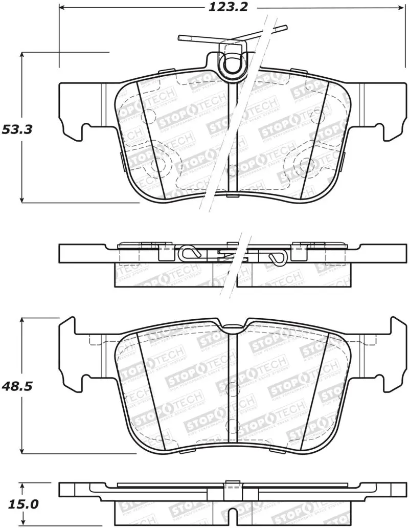 Stoptech 13-18 Lincoln Mkz / Ford Fusion Street Select Rear Brake Pads 1