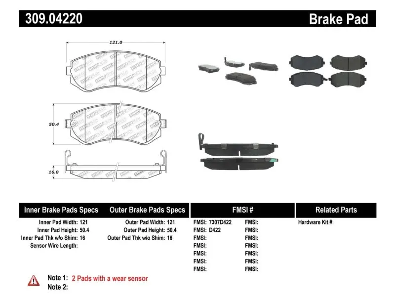 Stoptech Performance 89-06/96 Nissan 240Sx Front Brake Pads 1