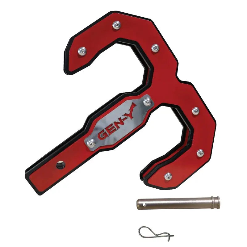 Gen-Y Hulk 2.5 21K Tow Hook 2.5In Shank W/Gh-099 Pin/Gh-011 Twist Clip - Black/Red 1