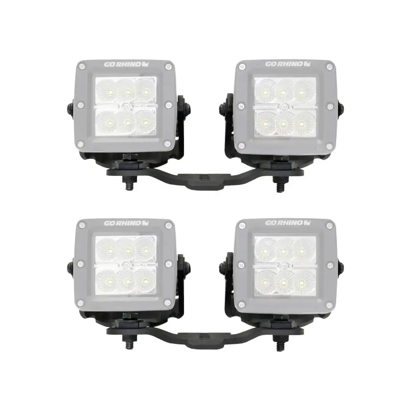 Go Rhino 18-20 Jeep Wrangler Jl/Jlu/Gladiator Jt Light Mount - Two 3In Cubes 1