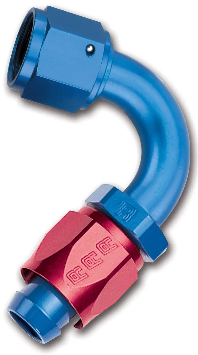 Russell Performance -6 An Red/Blue 120 Degree Full Flow Swivel Hose End (With 9/16In Radius) 1
