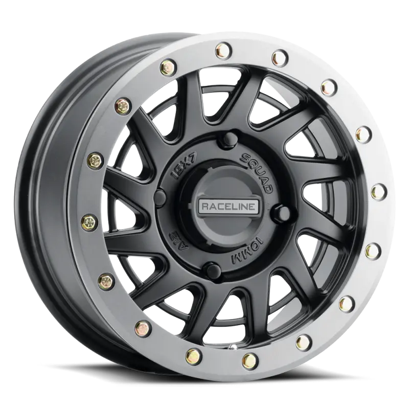 Raceline A12bg Squad 15X7in/4X156 Bp/10Mm Offset/132.5Mm Bore - Black & Gunmetal Ring Beadlock Wheel 1