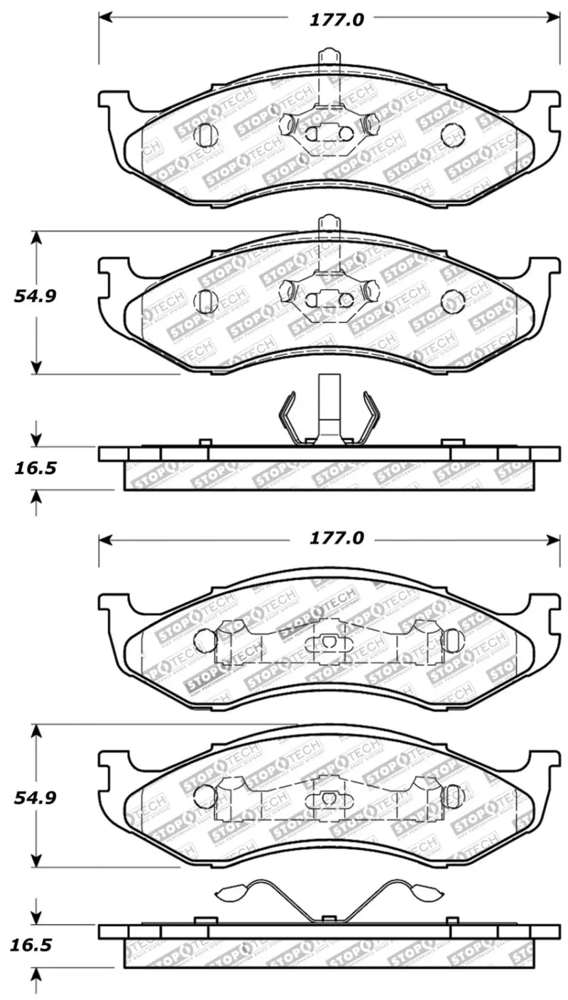 Stoptech Sport Brake Pads W/Shims And Hardware - Rear 1