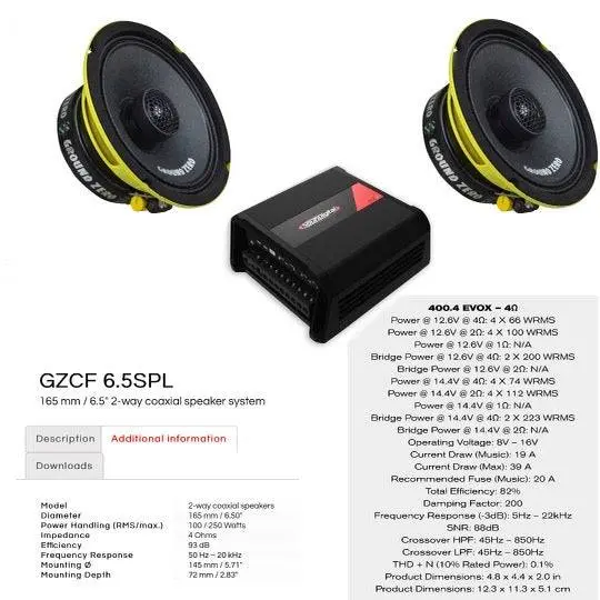 6.5" Speakers & Amplifier Combo 1