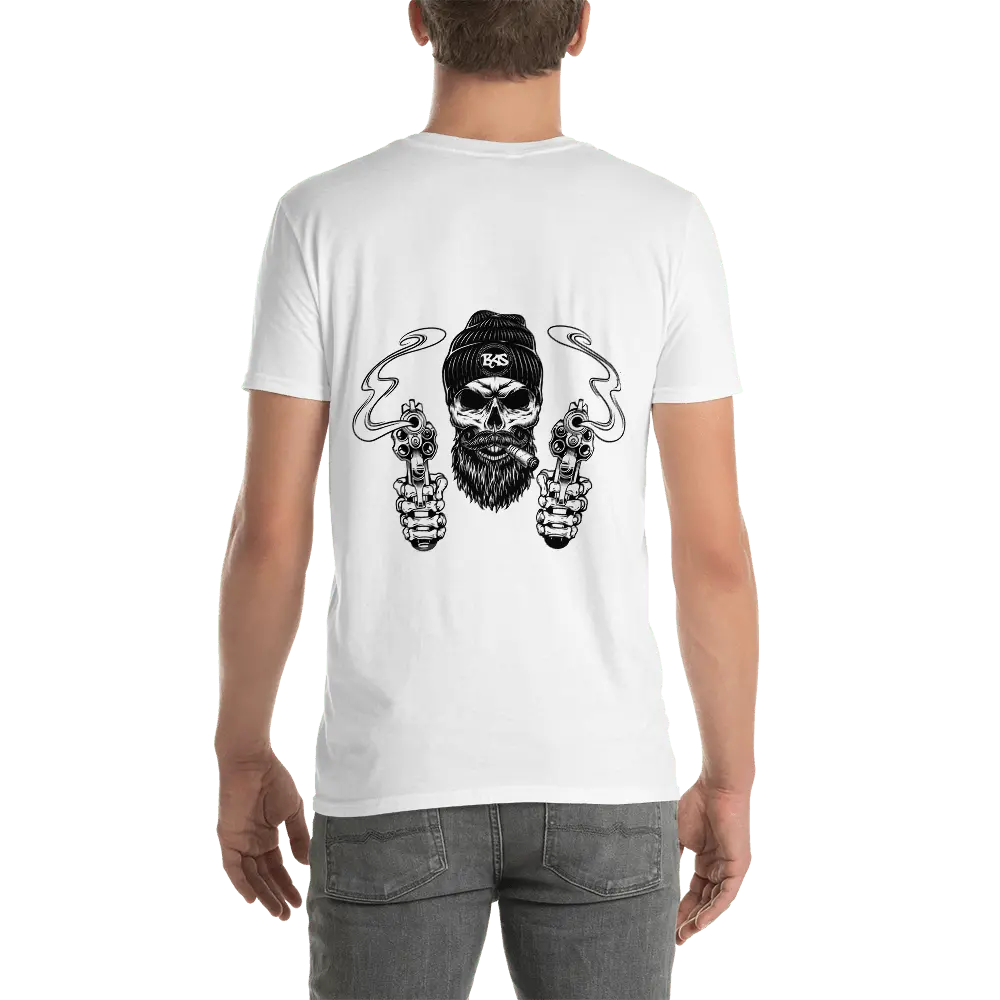Bas Bearded With Guns White Men's T-Shirt 1