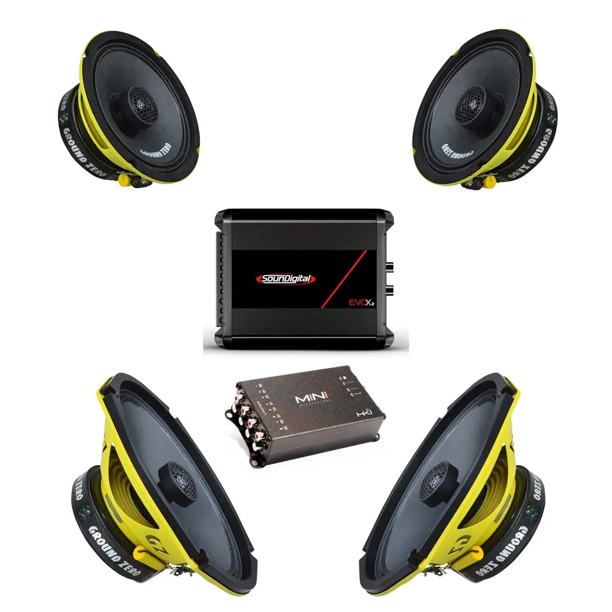 6.5", 6X9 Speakers, Amplifier & Dsp Combo 1
