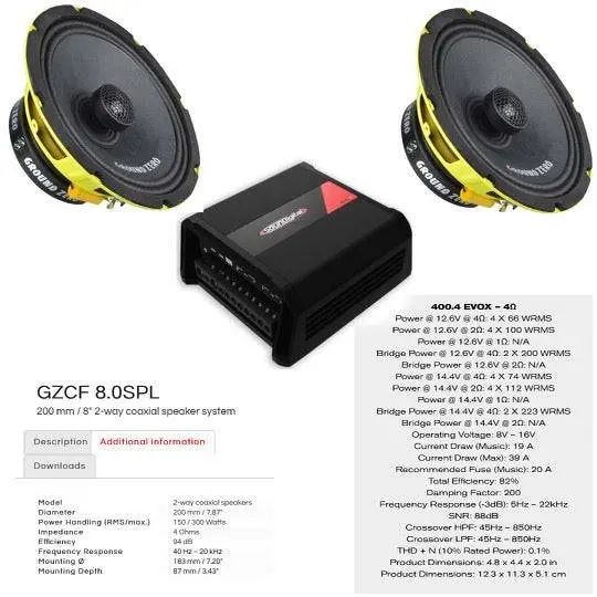 8" Speakers & Amplifier Combo 1