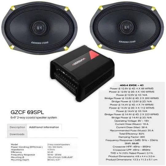 6X9 Speakers & Amplifier Combo 1