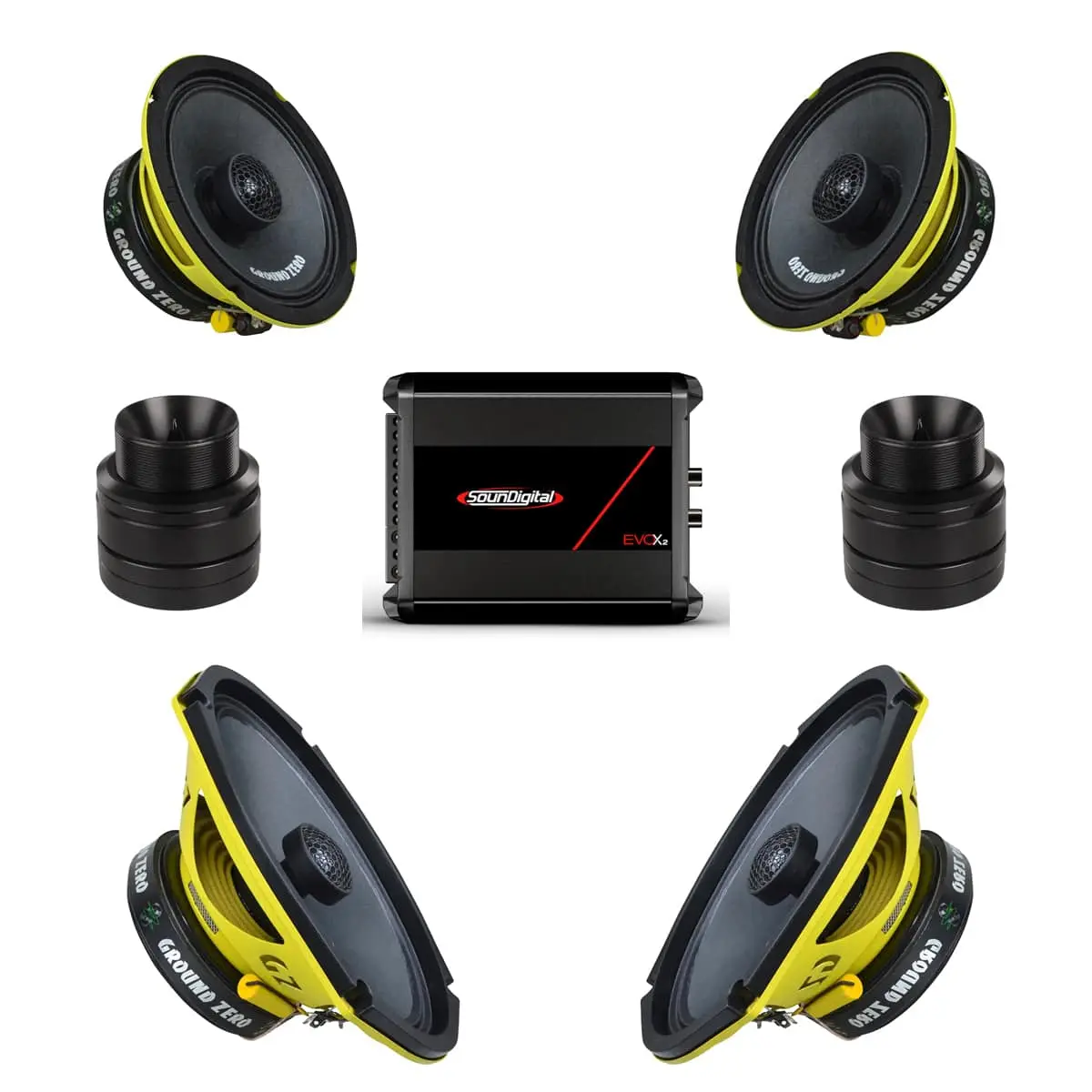 6.5", 6X9 Speakers, Amplifier & Tweeter Combo 1