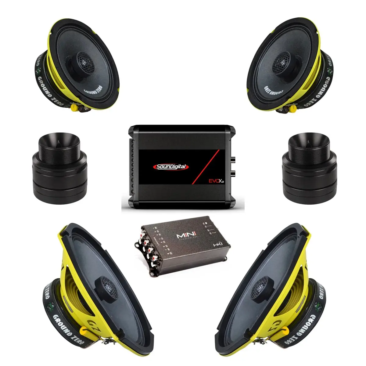 6.5", 6X9 Speakers, Amplifier, Dsp, Tweeter Combo 1