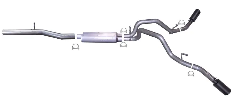 Gibson 14-18 Gmc Sierra 1500 Denali 5.3L 3In/2.25In Cat-Back Dual Extreme Exhaust - Black Elite 1