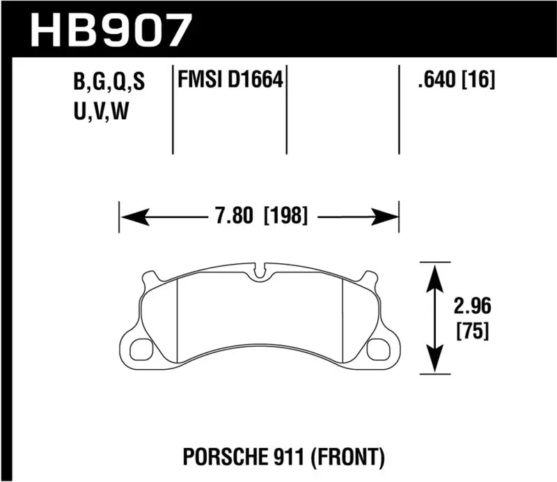 Hawk 12-16 Porsche 911 Carrera S Hp+ Front Brake Pads 1