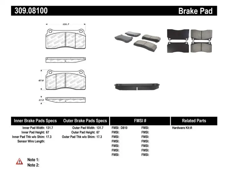 Stoptech Performance 88-92 Ferrari F40 / 94-97 F50 Front & Rear Brake Pads 1