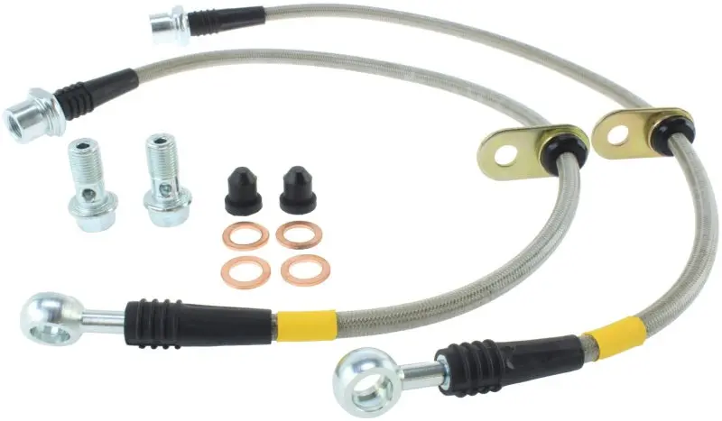 Stoptech 04-06 Scion Xb Stainless Steel Front Brake Lines 1