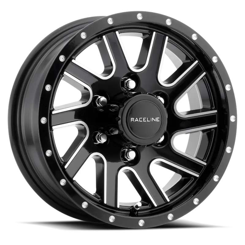 Raceline 820M Twisted 15X5in / 5X114.3 Bp / 0Mm Offset / 3.19Mm Bore - Black & Machined Wheel 1
