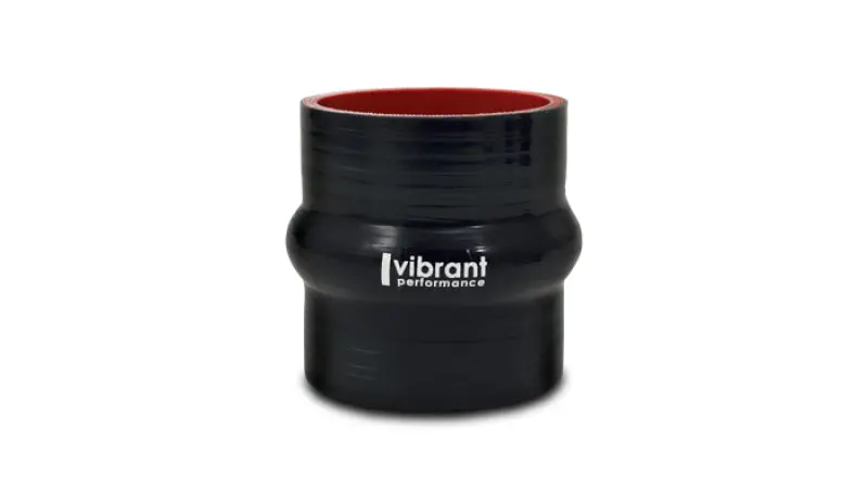Vibrant 4 Ply Reinforced Silicone Hump Hose Connector - 3.25In I.D. X 3In Long (Black) 1