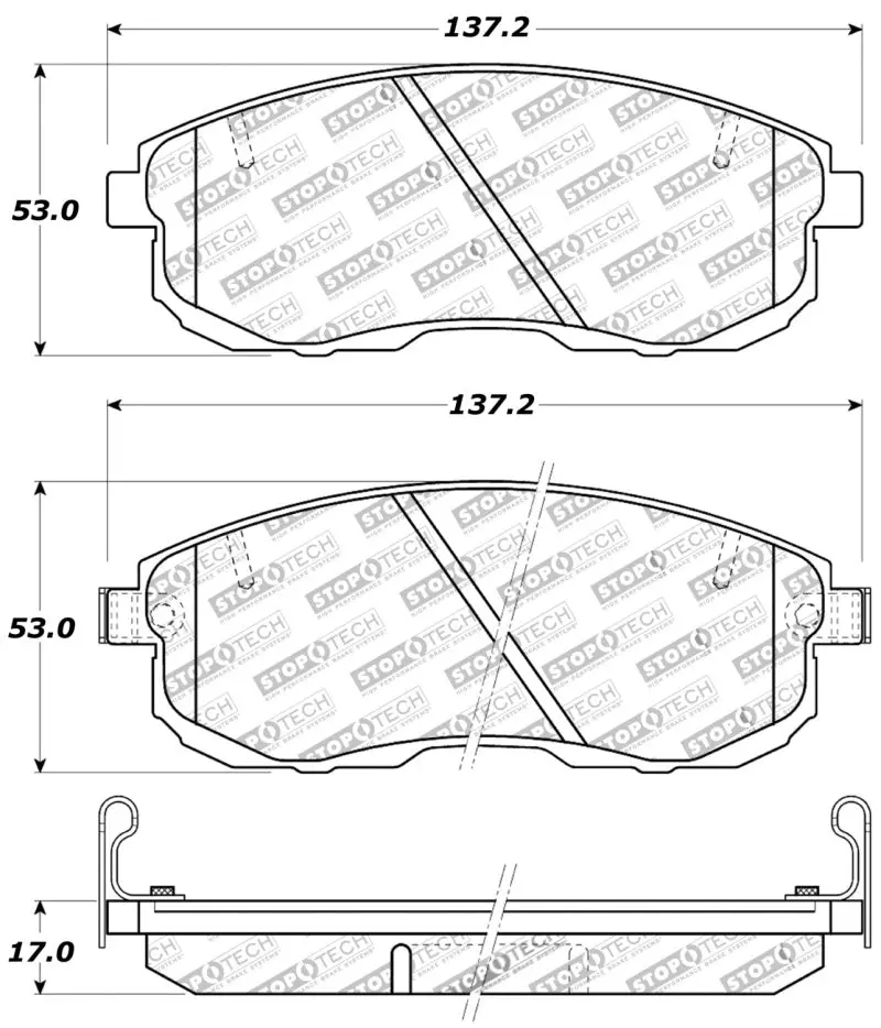 Stoptech Performance 02-05 350Z / 03-04 G35 / 03-05 G35x Front Brake Pads 1